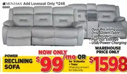 Surplus Furniture Porter Inferno Storm Power Reclining Sofa offer