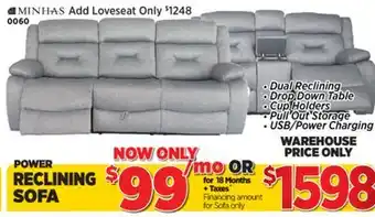 Surplus Furniture Porter Inferno Storm Power Reclining Sofa offer