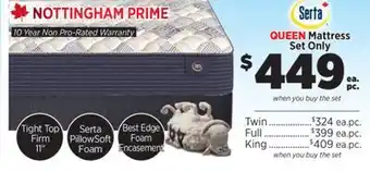 Surplus Furniture Nottingham Prime Queen Mattress Set offer
