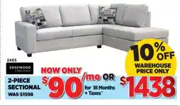 Surplus Furniture Naples Silver 2Pc Sectional offer