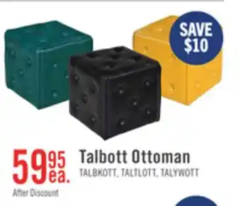 The Brick Talbott 17.5 Cube Ottoman - Black Faux Leather offer