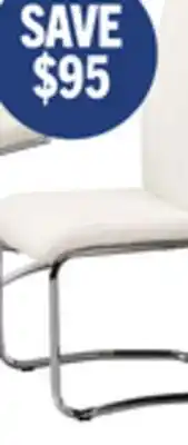 The Brick Tuxedo Dining Chair with Vegan-Leather Fabric, Metal - White offer