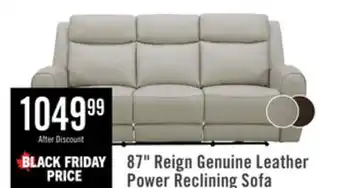 The Brick Reign 87 Fabric Power Reclining Sofa with USB Ports - Bronco Stone Grey offer