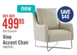 The Brick Vine 34.6 Leather-Look Fabric Accent Chair with Metal Legs - Taupe offer