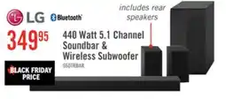 The Brick LG 5.1 CH Bluetooth Dolby Digital Soundbar with Rear Speakers and Wireless Subwoofer (S60TR.ACANLLK) offer