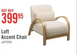 The Brick Loft 27.55 Boucle Fabric Accent Chair with Accent Pillow and Wood Armrests and Legs - White offer