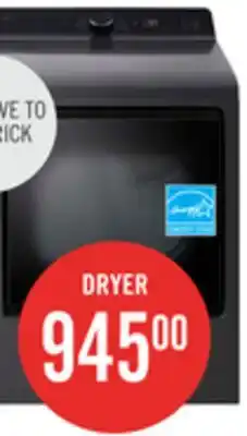 The Brick LG 7.3 Cu. Ft. Electric Dryer with AI Sensing and ThinQ - Platinum Black - DLE8200L offer