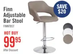 The Brick Finn Barstool with Swivel & Adjustable Seat, Vegan Leather Fabric, Metal - Beige offer