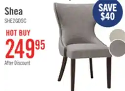 The Brick Shea Wing-Back Dining Chair with Linen-Look Fabric, Wood - Grey offer