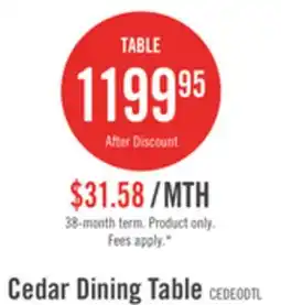 The Brick Cedar Dining Table, Pine Wood, Trestle-Base, 72.07W - Brown offer