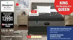 The Brick Beautyrest Black Hotel Presidential Suite Eurotop Medium King Mattress offer
