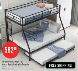 The Brick Jeremy Twin-Over-Full Metal Bunk Bed with Trundle offer