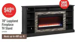 The Brick Lappland 70 Electric Fireplace TV Stand with Storage and Cable Management for TVs up to 80- Black offer