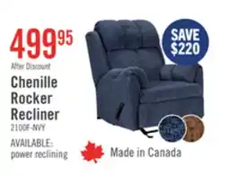 The Brick Made in Canada 35 Chenille Fabric Rocker Reclining Chair - Navy Blue offer