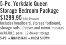 The Brick Yorkdale 5pc Bedroom Set with 6-Drawer Storage Bed, Dresser & Mirror, Grey - Queen Size offer