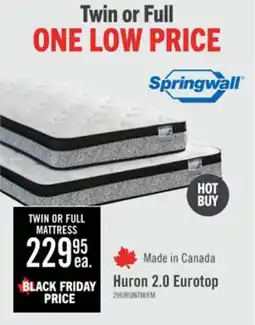 The Brick Springwall Huron 2.0 Eurotop Twin Mattress offer