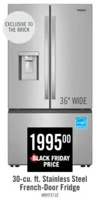 The Brick Whirlpool 36 30 Cu. Ft. French-Door Refrigerator with Dual Ice Makers - Stainless Steel - WRFF3736SZ offer