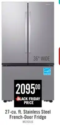 The Brick Samsung 36 27 Cu. Ft. SpaceMax Counter-Depth Refrigerator - Stainless Steel - RF27CG5100SRAA offer