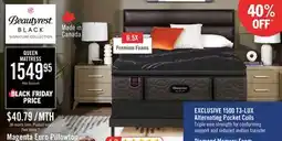 The Brick Beautyrest Black Signature Magenta Euro Pillowtop Queen Mattress offer