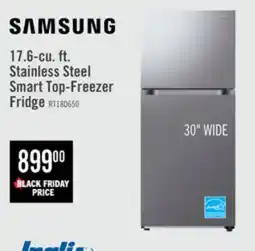 The Brick Samsung 30 17.6 Cu. Ft. Smart Top-Freezer Refrigerator - Stainless Stee offer