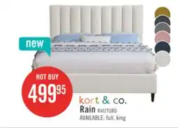 The Brick Kort & Co. Rain Upholstered Platform Bed in Taupe Fabric, Tufted - Queen Size offer