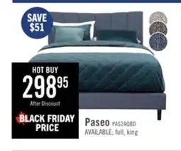 The Brick Paseo Upholstered Platform Bed in Navy Fabric - Queen Size offer