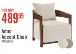 The Brick Amor 28.54 Fabric Accent Chair with Wood Arms and Legs - Taupe offer