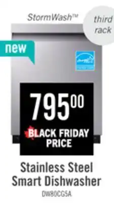 The Brick Samsung 24 46 dBA Smart Built-In Dishwasher with StormWash - Stainless Steel - DW80CG5450SRAA offer