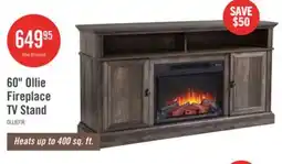 The Brick Ollie 60 Electric Fireplace TV Stand with Storage and Cable Management for TVs up to 65- Grey offer