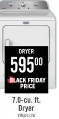 The Brick Maytag 7.0 Cu. Ft. Electric Dryer - White - YMED4205SW offer