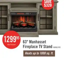 The Brick Manhasset 63 Electric Fireplace TV Stand with Storage for TVs up to 70 - Valley Pine offer