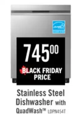 The Brick LG 24 48 dBA Built-In Top-Control Dishwasher with QuadWash - Smudge Proof Stainless Steel - LDPN45 offer