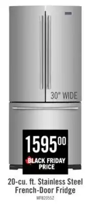 The Brick Maytag 30 19.6 Cu. Ft. French-Door Refrigerator - Fingerprint Resistant Stainless Steel - MFB2055FR offer