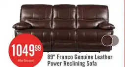 The Brick Franco 89 Genuine Leather Zero Gravity Power Reclining Sofa with USB Ports - Brown offer