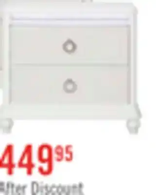 The Brick Ava Bedside 2-Drawer Nightstand with LED Light, 32.5W x 28H, Glam - White offer