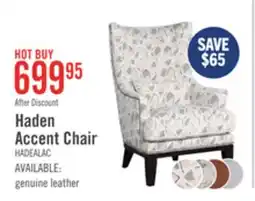 The Brick Haden 30 Chenille Fabric Accent Chair with Wood Base and Nailhead Trim - Angelou Linen Multicolour offer
