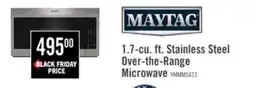 The Brick Maytag 1.7 Cu. Ft. Over-the-Range Microwave with 900 Watts Cooking - Stainless Steel - YMMMS4230PZ offer