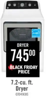 The Brick GE 7.2 Cu. Ft. Electric Dryer with SaniFresh Cycle - White - GTD49EBMRWS offer