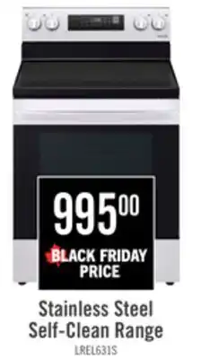 The Brick LG 6.3 Cu. Ft. Smart Electric Range with EasyClean - Stainless Steel - LREL6321S offer