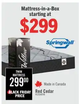 The Brick Springwall Red Cedar Tight Top Medium Twin Mattress-in-a-Box offer