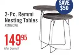 The Brick Remmi 18 2-Pack Nesting Accent Tables - Sand grey and gun metal grey offer