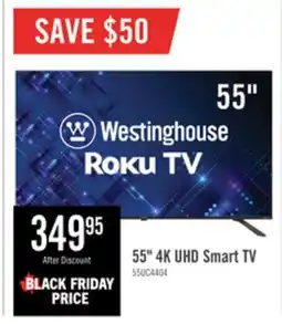 The Brick Westinghouse 55 4K UHD Roku Smart TV offer
