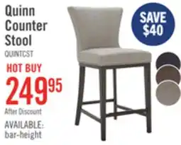 The Brick Quinn Counter-Height Stool with Vegan Leather Fabric - Taupe offer