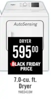 The Brick Whirlpool 29 7.0 Cu. Ft. Electric Dryer with AutoSensing - YWED4105SW offer