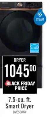 The Brick Samsung 7.5 Cu. Ft. Electric Dryer with Steam - Black Stainless Steel - Stackable - DVE50BG8300VAC offer