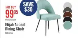 The Brick Elijah Dining Chair with Linen-Look Fabric, Metal - Aqua offer