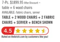 The Brick Aspen 7pc Dining Package with 80-104 Extension Table & 6 Chairs, Fabric - Natural offer
