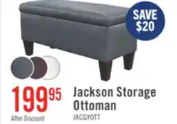 The Brick Jackson 40 Storage Ottoman - Grey Faux Leather offer