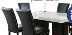 The Brick Cami 7pc Counter-Height Dining Set with Table & 6 Black Chairs, Genuine Marble Top, 54W Square offer