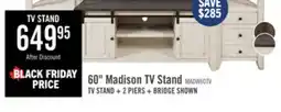 The Brick Madison 60 Rustic TV Stand with Storage and Cable Management for TVs up to 65- White offer